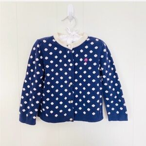 Lilly Pulitzer Girls Navy Blue Polka
Dot Button Up Cardigan Sweater S (4-5yr)
